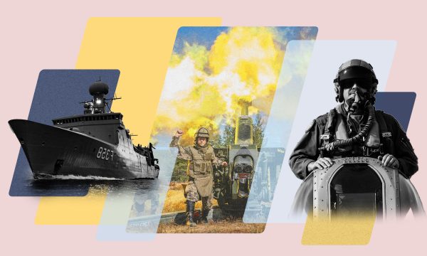 Illustration: Zoë Beach/Center for European Policy Analysis Photo: Finnish artillery units fire Howitzers At Rovajärvi exercise area In northern Finland. Credit: NATO flickr Photo: The Royal Danish Navy frigate HDMS Triton passes an iceberg in the waters around Greenland. The Royal Danish Navy frigate HDMS Triton is part of the Joint Arctic Command Denmark., Credit: NATO via Flickr. https://flic.kr/p/2ojtpyS Photo: Sand Texture Credit: Yan Ots via Unsplash https://unsplash.com/photos/a-bird-is-standing-on-the-sand-of-the-beach--4Q0Zx_po_0 Photo: US Air Force Lieutenant Colonel Mike Hilkert poses for a photo in his A-10C Thunderbolt II jet in Thessaloniki, Greece during exercise Swift Response 23. Credit: NATO Flickr