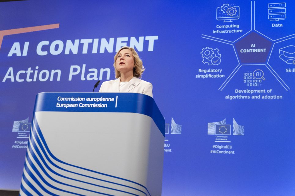 Photo: Henna Virkkunen, Executive Vice-President of the European Commission, provides an update on the AI Continent Action Plan. Credit: Nicolas Landemard/ EC AV Service.