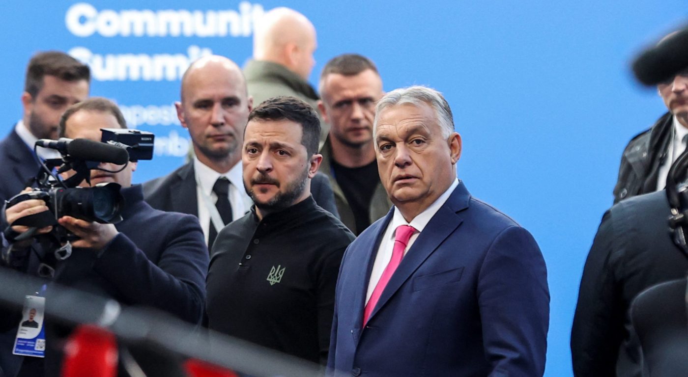 Photo: Ukraine's President Volodymyr Zelenskyy and Hungarian Prime Minister Viktor Orban attend the European Political Community Summit at the Puskas Arena, in Budapest, Hungary, November 7, 2024. Credit: REUTERS/Bernadett Szabo