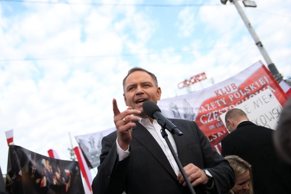 Photo: Karol Nawrocki, candidate for president of Poland supported by Law and Justice, participates in an election rally at the Flower Square in Katowice, Poland, on May 29, 2025. In the second round of the election on June 1, Karol Nawrocki faces Rafal Trzaskowski of the Civic Platform. Credit: Klaudia Radecka/NurPhoto