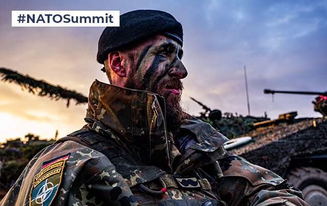 Credit: A joint European and US exercise. A German soldier stands by at NATO exercise Iron Wolf in Lithuania. Credit: NATO Flickr via https://flic.kr/p/2nY1prN