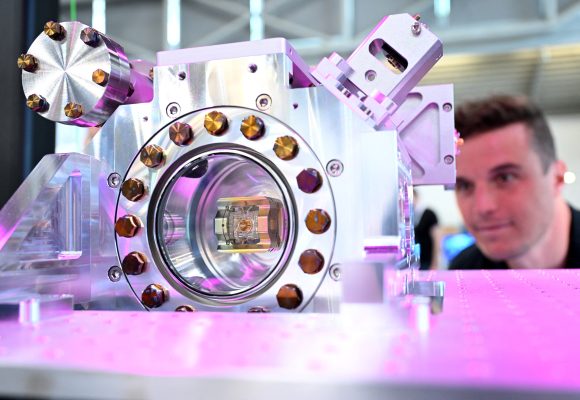 Photo: A module for quantum applications is displayed at the quantum technology fair World of Quantum in Munich, Germany, June 24, 2025. Credit: REUTERS/Angelika Warmuth