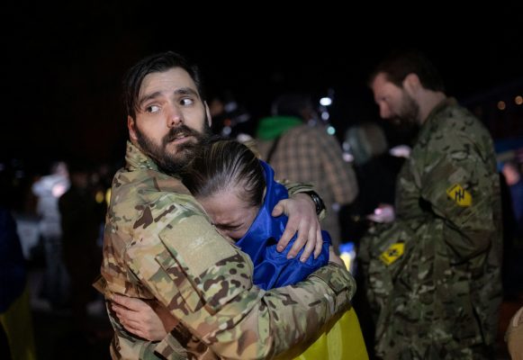 Photo: Ukrainian prisoner of war (POWs) reacts, amid Russia's attack on Ukraine, as she arrives in Zaporizhzhia, Ukraine October 17, 2022. Credit: Ukrainian Presidential Press Service/Handout via REUTERS
