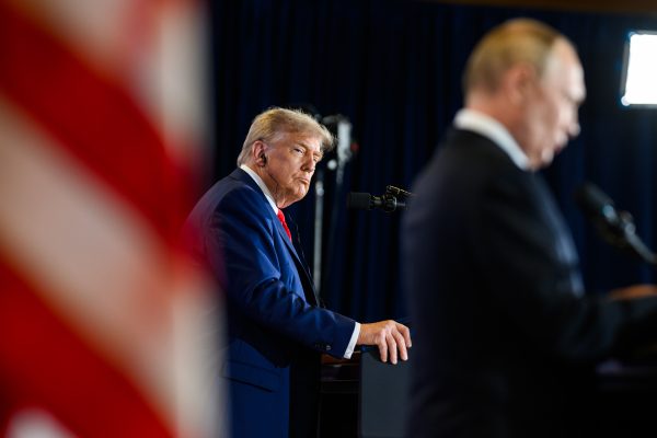 Photo: August 15, 2025, Anchorage, Alaska, USA: President Donald Trump and Russian president Vladimir Putin participate in a joint press conference after their meeting at the Arctic Warrior Event Center at Joint Base Elmendorf Richardson in Anchorage, Alaska, Friday, August 15, 2025. Credit: Credit Image: ? Daniel Torok/White House/ZUMA Press Wire