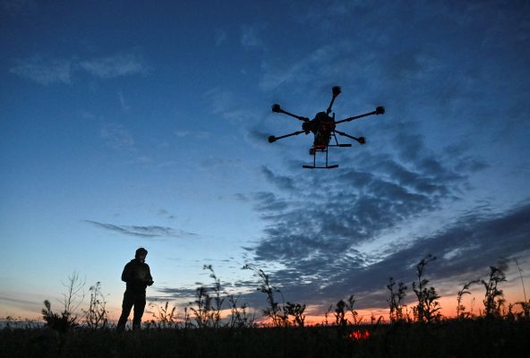 Photo: A serviceman of Special Police Battalion launches a Vampire combat drone flying over positions of Russian troops, amid Russia's attack on Ukraine, in Zaporizhzhia region, Ukraine April 29, 2025. Credit: REUTERS/Stringer/File Photo