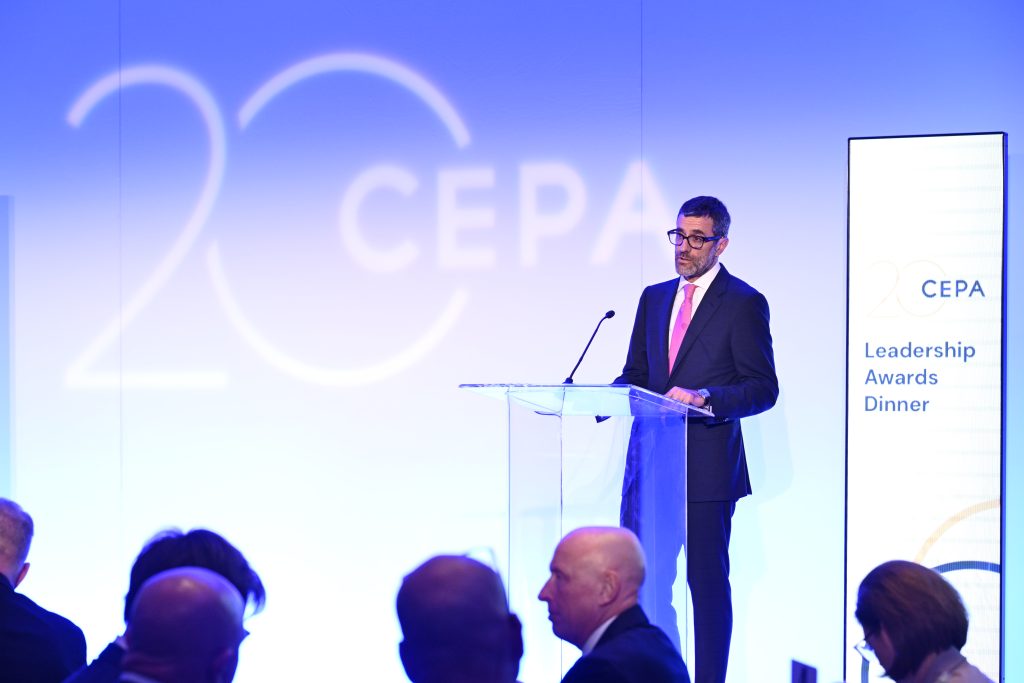 Photo: Bradford Hirsch at the 2025 CEPA Leadership Awards Dinner. Credit: Kaveh Sardari/Center for European Policy Analysis. 