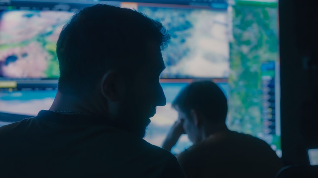 Photo: Heorhii Volkov oversees a long-range drone bombing mission against Russian targets in the Kharkiv sector. Credit: Ryan Van Ert courtesy of David Kirichenko. 