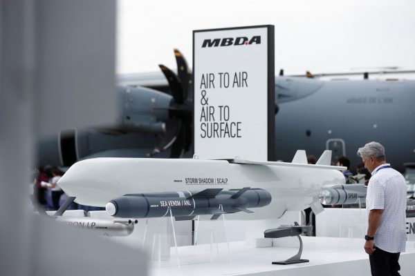 Photo: Air-launched long-range Storm Shadow/SCALP cruise missile, manufactured by MBDA, pictured at the 54th International Paris Air Show at Le Bourget Airport near Paris, France, June 20, 2023. Credit: REUTERS/Benoit Tessier