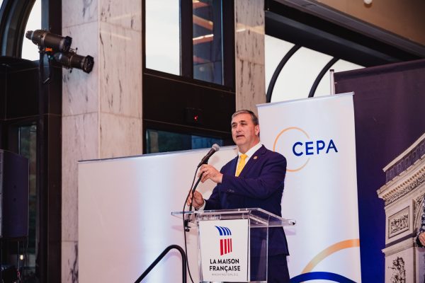 Photo: Nathaniel Moran at a CEPA-Embassy of France to the US event. Credit: CEPA