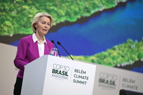 Photo: Ursula von der Leyen at COP30 Climate Summit. Photo: Dati Bendo via European Commission AV Service. https://audiovisual.ec.europa.eu/media/photo/P-068220/00-24