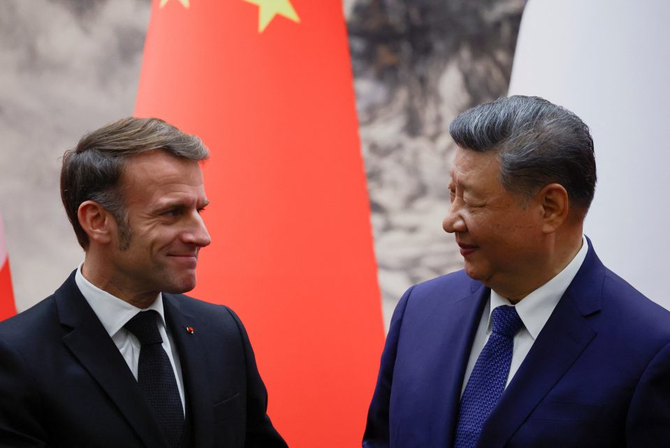 Photo: Chinese President Xi Jinping and French President Emmanuel Macron look at each other following a signing ceremony for agreements and contracts at the Great Hall of the People in Beijing as part of a three-day visit to China, December 4, 2025. Credit: REUTERS/Sarah Meyssonnier/Pool