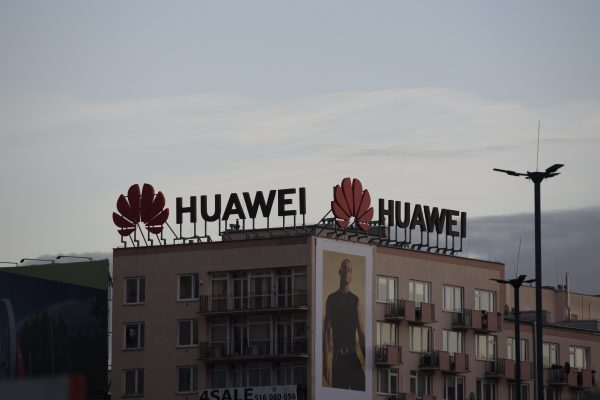 Photo: Huawei signage is pictured in Warsaw, Poland, on November 3, 2024. Credit: Photo by Aleksander Kalka/NurPhoto